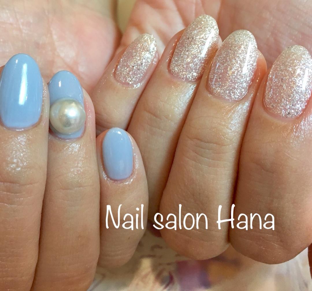 ホワイトラメ 冬ネイル Nail Salon Hana